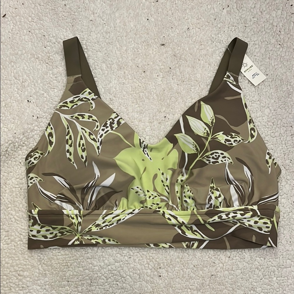 Aerie Leaf Print Bikini Top